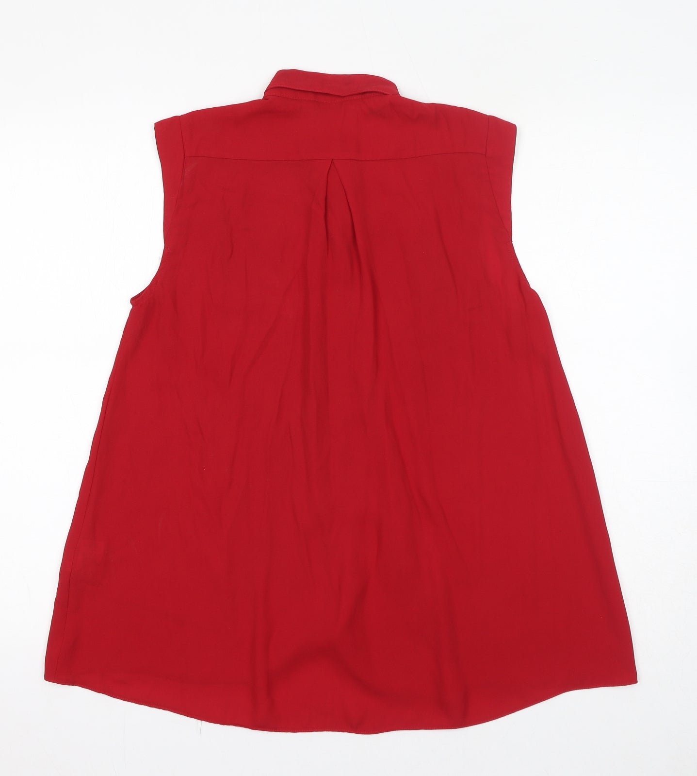 Dorothy Perkins Womens Red Polyester Basic Button-Up Size 12 Collared