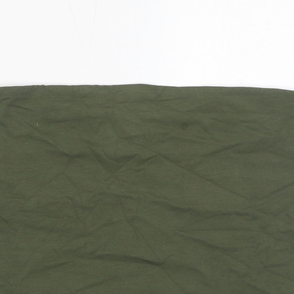 Marks and Spencer Womens Green Cotton Basic Tank Size M Off the Shoulder