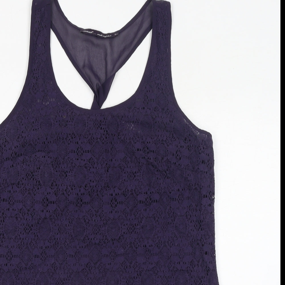NEXT Womens Purple Cotton Basic Tank Size 12 Round Neck
