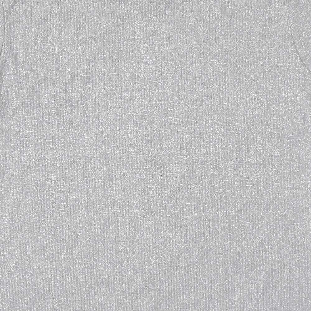 Reiss Womens Grey Viscose Basic T-Shirt Size S Round Neck