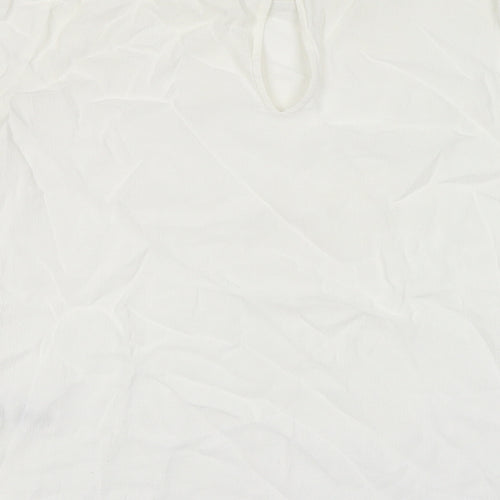 NEXT Womens White Viscose Basic Blouse Size 10 Round Neck