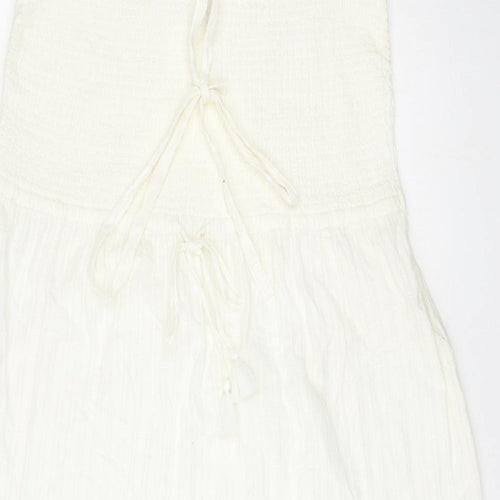 Marks and Spencer Womens Ivory Cotton A-Line Size 20 Off the Shoulder Pullover