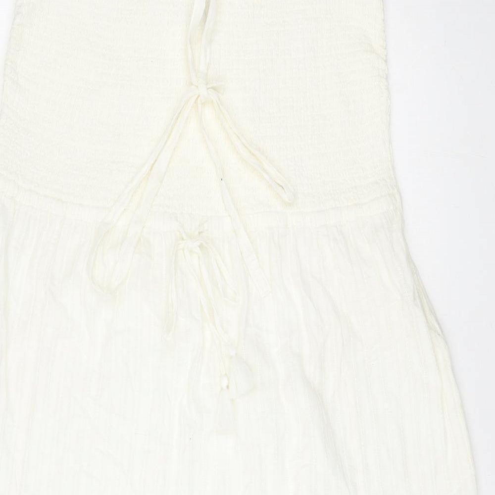 Marks and Spencer Womens Ivory Cotton A-Line Size 20 Off the Shoulder Pullover