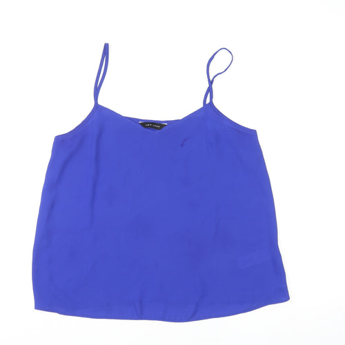 New Look Womens Blue Polyester Basic Tank Size 10 V-Neck