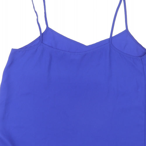 New Look Womens Blue Polyester Basic Tank Size 10 V-Neck
