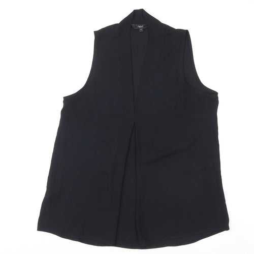 NEXT Womens Black Polyester Basic Blouse Size 10 V-Neck