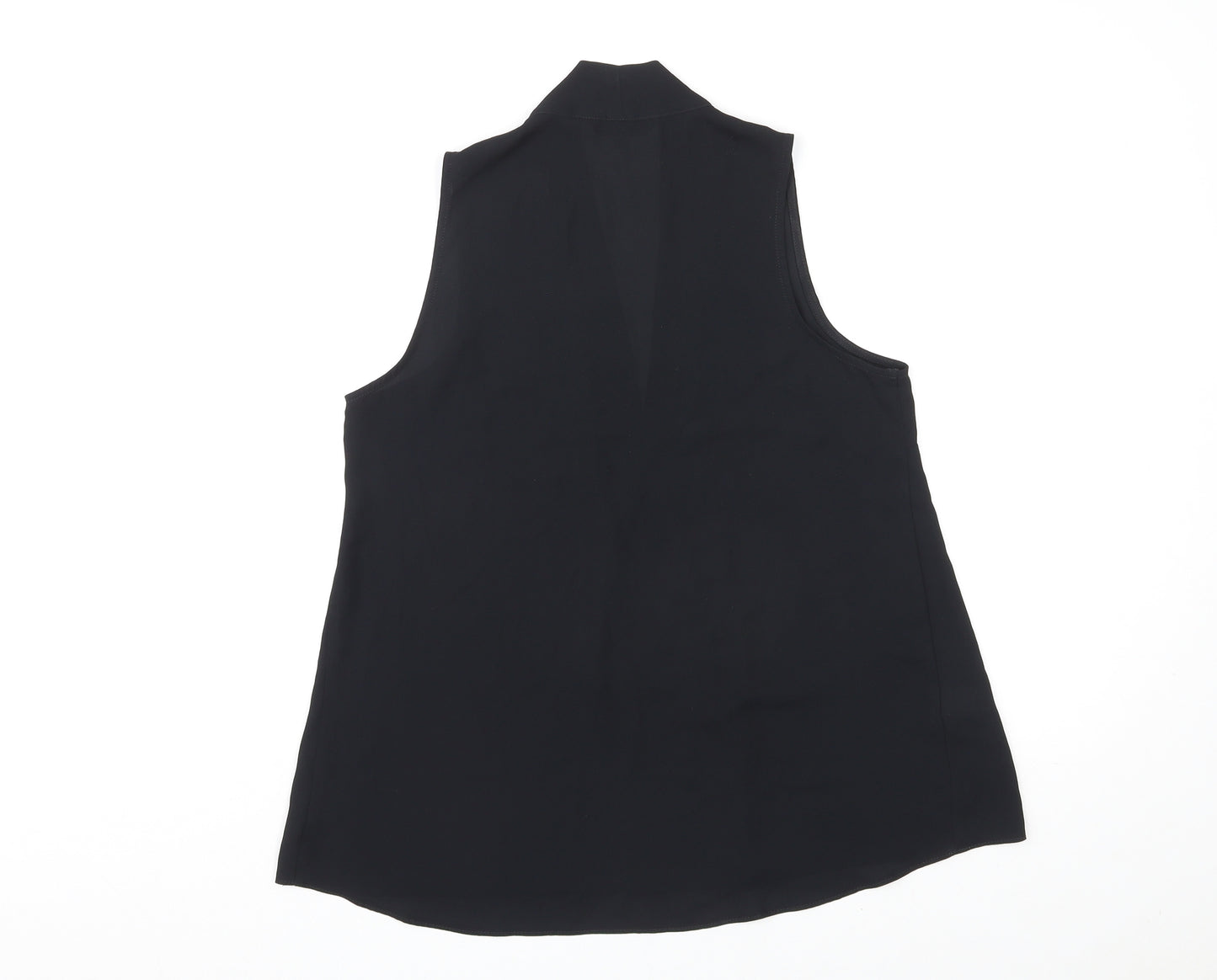 NEXT Womens Black Polyester Basic Blouse Size 10 V-Neck