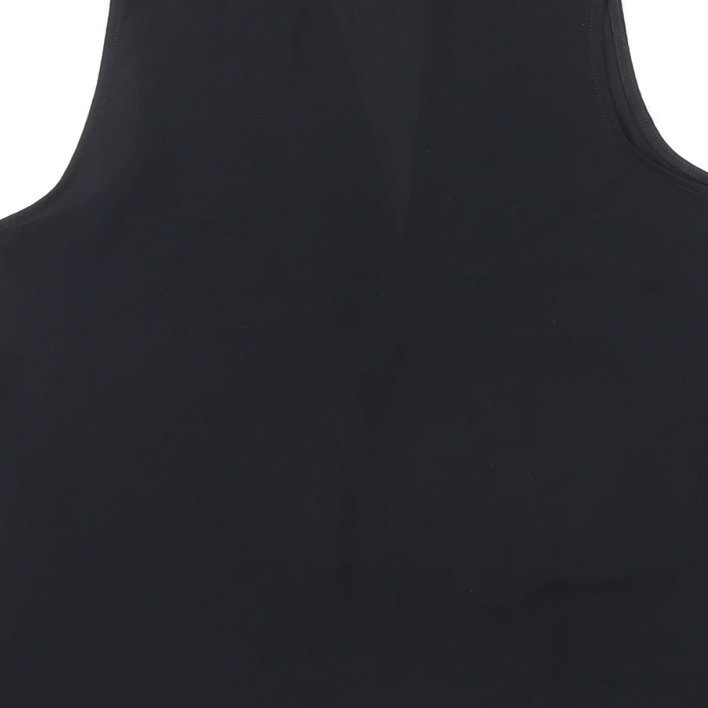 NEXT Womens Black Polyester Basic Blouse Size 10 V-Neck
