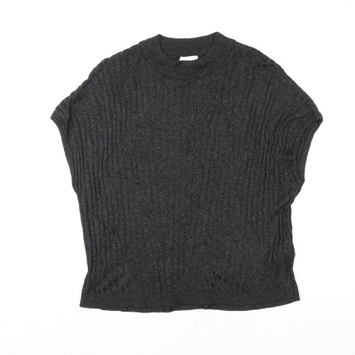 H&M Womens Black Viscose Basic T-Shirt Size M Round Neck