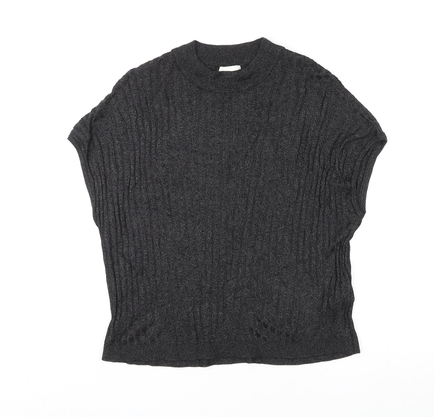 H&M Womens Black Viscose Basic T-Shirt Size M Round Neck