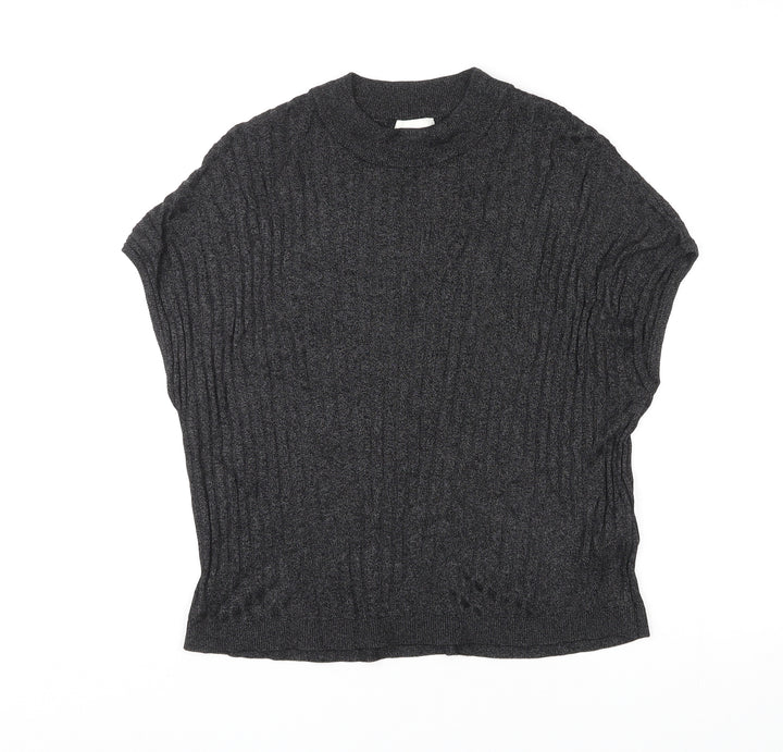 H&M Womens Black Viscose Basic T-Shirt Size M Round Neck