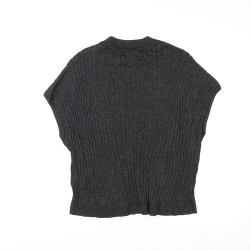 H&M Womens Black Viscose Basic T-Shirt Size M Round Neck