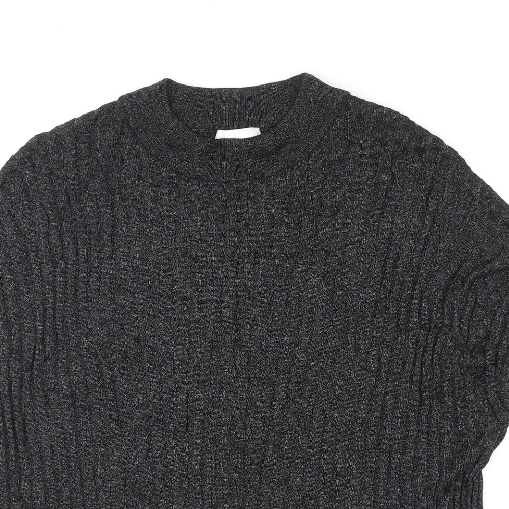 H&M Womens Black Viscose Basic T-Shirt Size M Round Neck