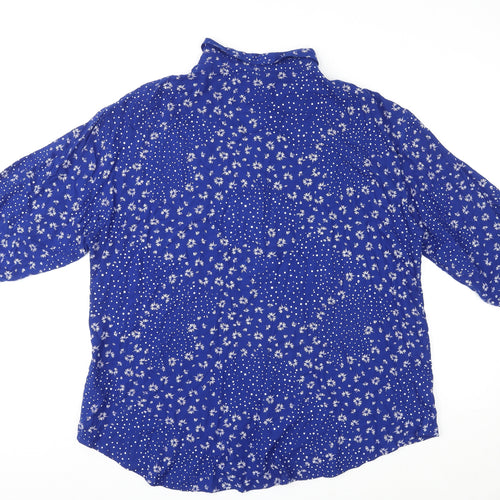 Capsule Womens Blue Geometric Viscose Basic Button-Up Size 18 Collared