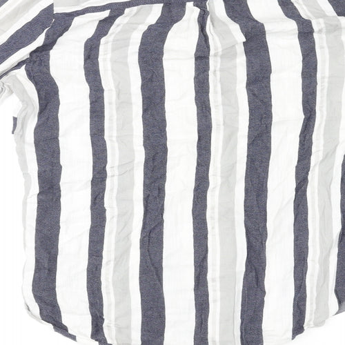 NEXT Womens Multicoloured Striped Cotton Basic Button-Up Size 8 Collared