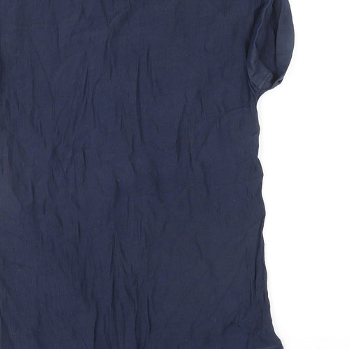 Apricot Womens Blue Viscose Basic Button-Up Size 12 V-Neck
