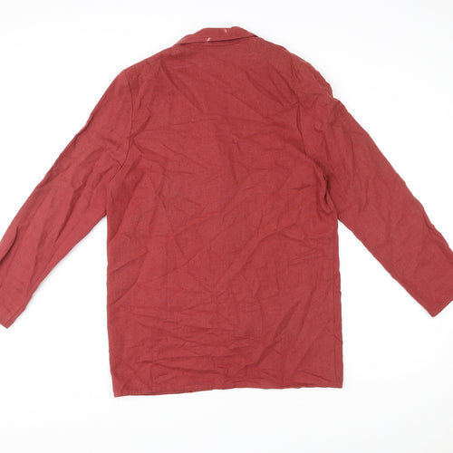 St Michael Womens Red Linen Jacket Blazer Size 12