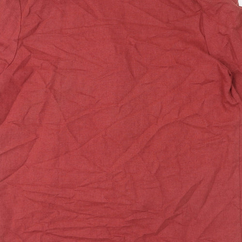 St Michael Womens Red Linen Jacket Blazer Size 12