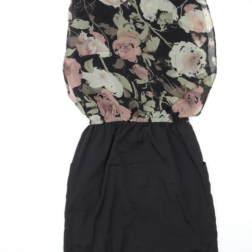 Apricot Womens Multicoloured Floral Polyester Mini Size XS Boat Neck Pullover