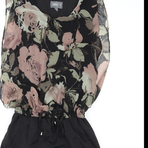 Apricot Womens Multicoloured Floral Polyester Mini Size XS Boat Neck Pullover