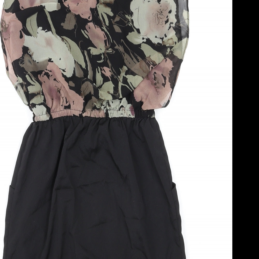 Apricot Womens Multicoloured Floral Polyester Mini Size XS Boat Neck Pullover