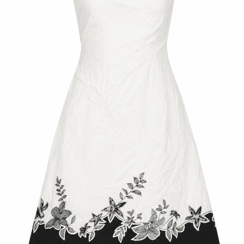 Coast Womens Multicoloured Floral Cotton A-Line Size 8 Square Neck Zip - Strapless