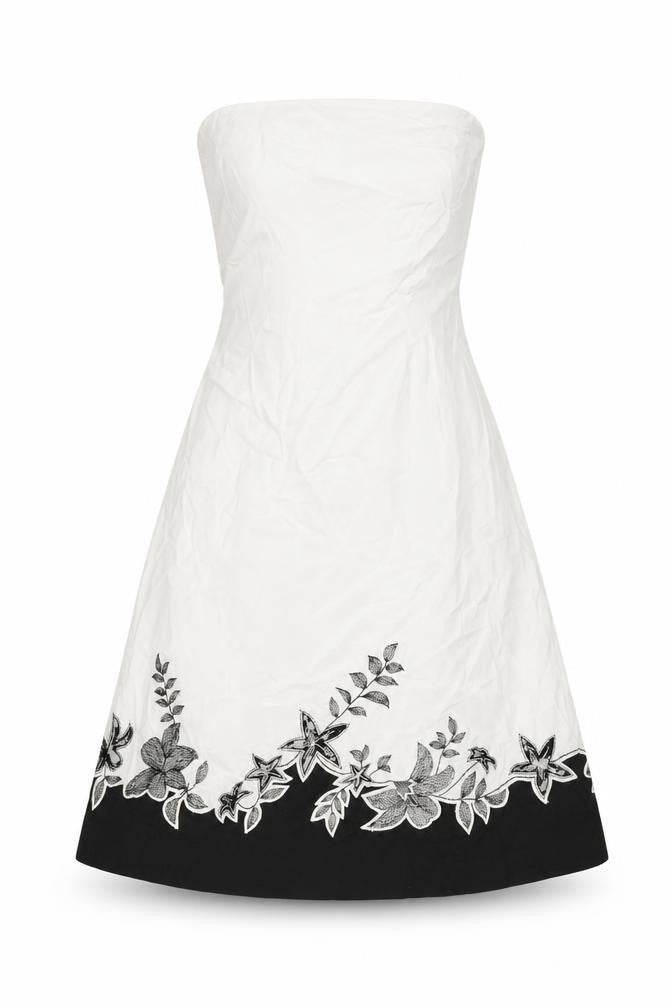 Coast Womens Multicoloured Floral Cotton A-Line Size 8 Square Neck Zip - Strapless