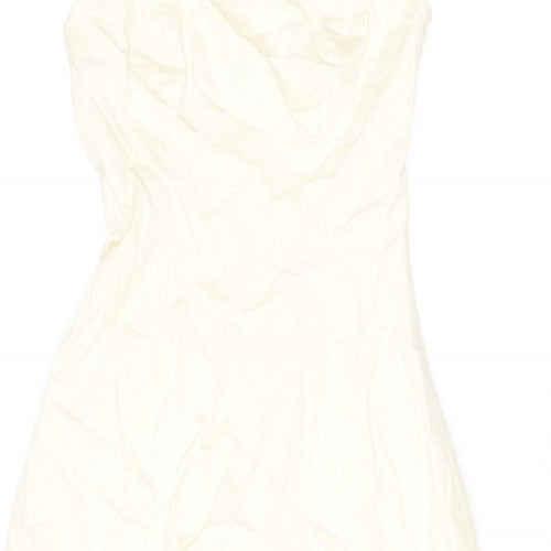 Coast Womens Multicoloured Floral Cotton A-Line Size 8 Square Neck Zip - Strapless