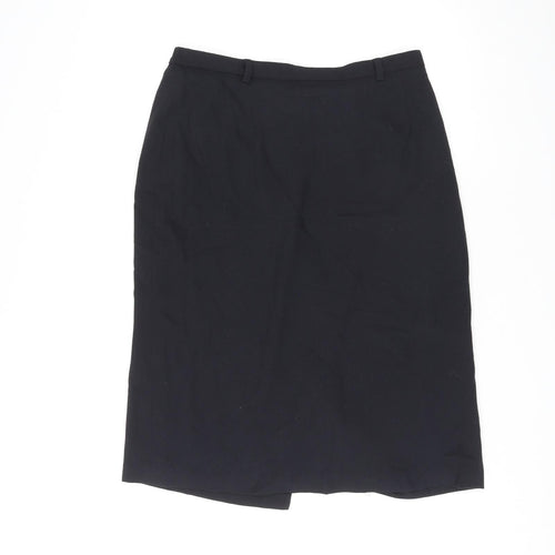 Paul Separates Womens Black Polyester A-Line Skirt Size 16 Zip