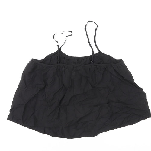 & Other Stories Womens Black Lyocell Cropped Tank Size 6 Round Neck