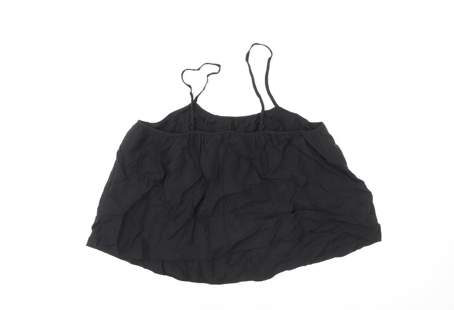 & Other Stories Womens Black Lyocell Cropped Tank Size 6 Round Neck