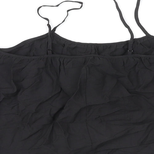 & Other Stories Womens Black Lyocell Cropped Tank Size 6 Round Neck
