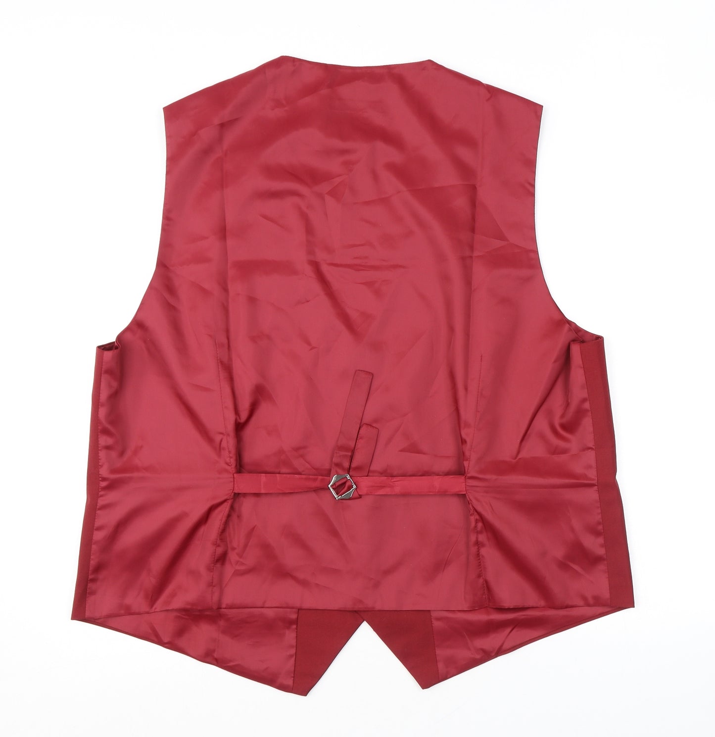 Hisdern Mens Red Polyester Jacket Suit Waistcoat Size 48 Regular