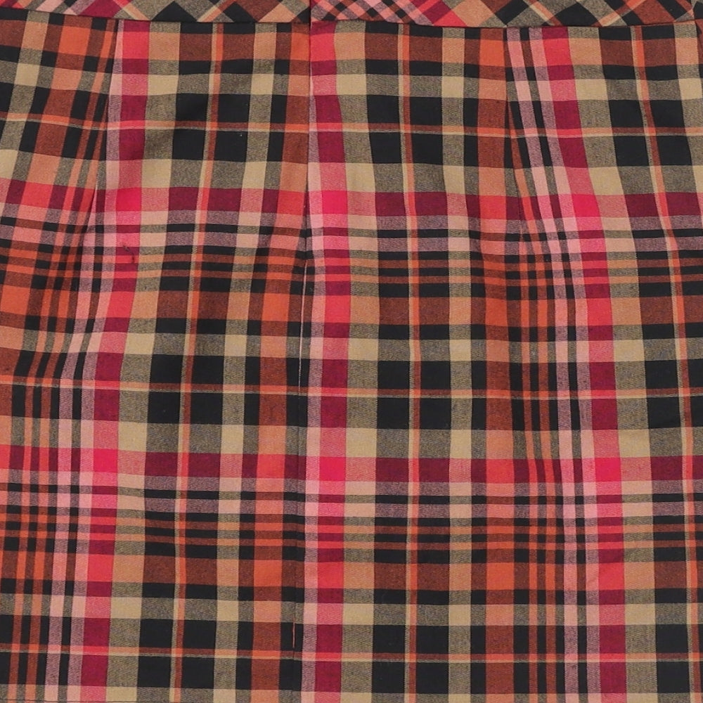 NEXT Womens Red Plaid Polyester A-Line Skirt Size 8 Zip