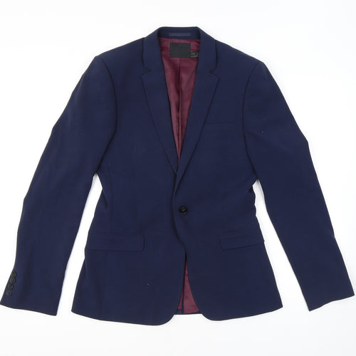 ASOS Mens Blue Polyester Jacket Suit Jacket Size 38 Regular