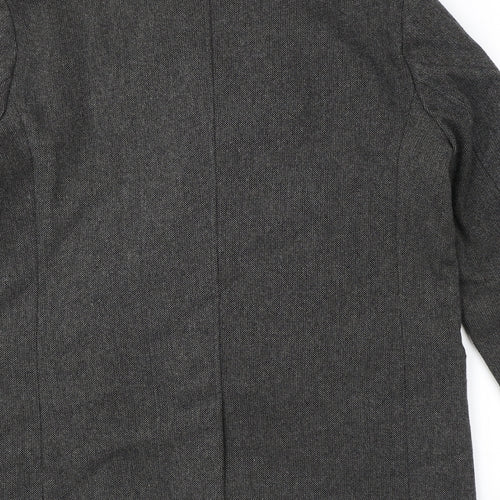 Thomas Nash Mens Grey Pea Coat Coat Size M Button
