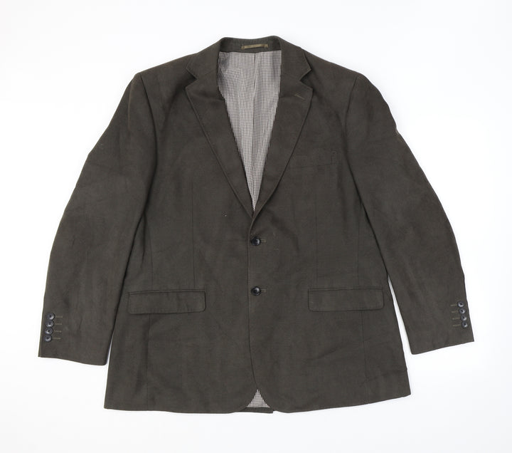 Brook Taverner Mens Grey Polyester Jacket Suit Jacket Size 44 Regular