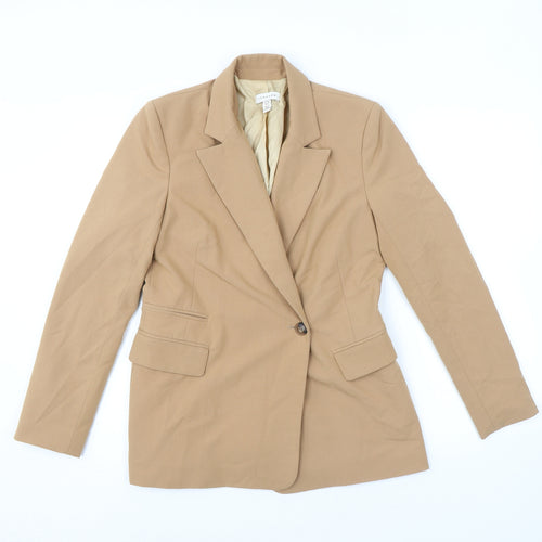 Topshop Womens Beige Polyester Jacket Blazer Size 8
