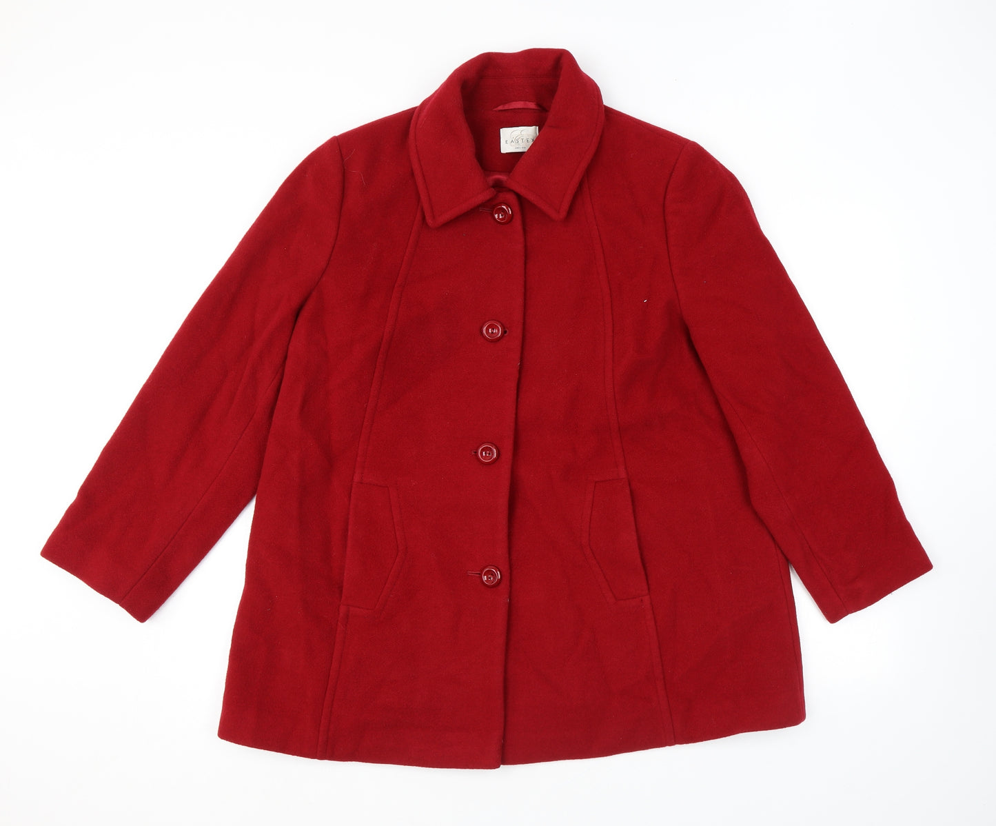 Eastex Womens Red Overcoat Coat Size 16 Buckle