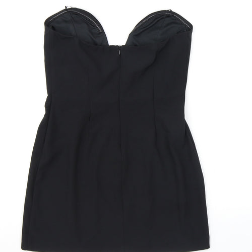 Zara Womens Black Polyester Mini Size M Sweetheart Zip