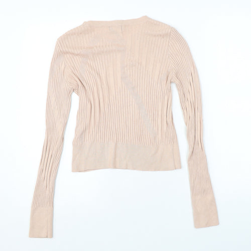 Topshop Womens Pink Round Neck Viscose Pullover Jumper Size 8