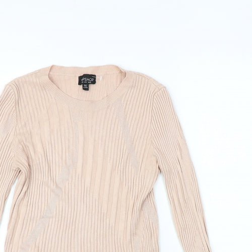 Topshop Womens Pink Round Neck Viscose Pullover Jumper Size 8