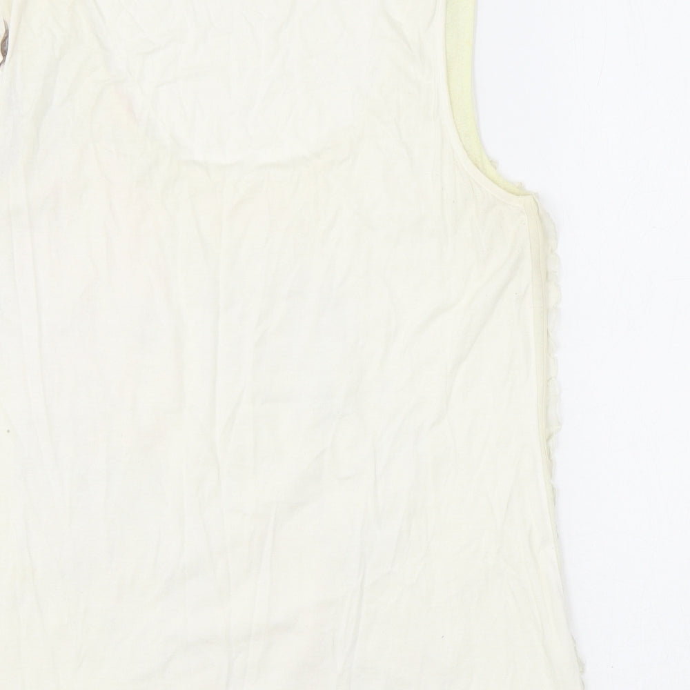 Per Una Womens White Polyester Basic Tank Size 14 Scoop Neck - Floral Print