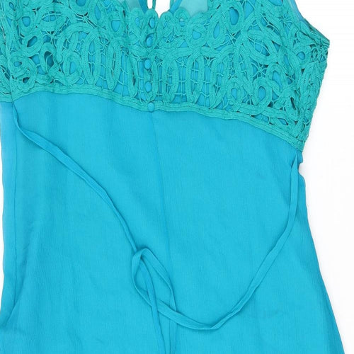 Coast Womens Blue Silk Tank Dress Size 18 V-Neck Pullover