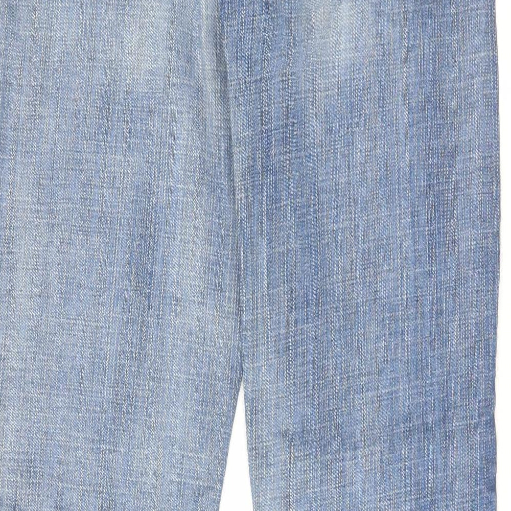 Marks and Spencer Womens Blue Cotton Bootcut Jeans Size 10 L29 in Regular Zip