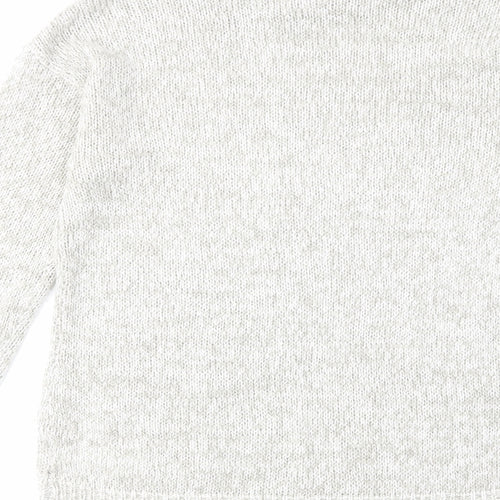 New Look Womens Grey Round Neck Acrylic Pullover Jumper Size S
