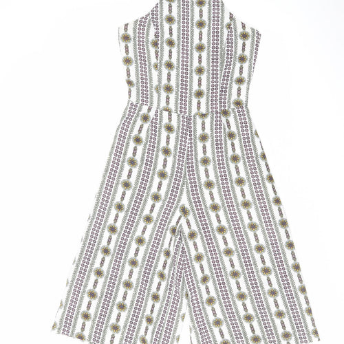 Glamorous Womens Multicoloured Geometric Polyester Jumpsuit One-Piece Size 6 L25 in Zip
