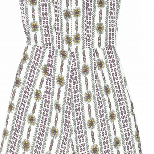 Glamorous Womens Multicoloured Geometric Polyester Jumpsuit One-Piece Size 6 L25 in Zip