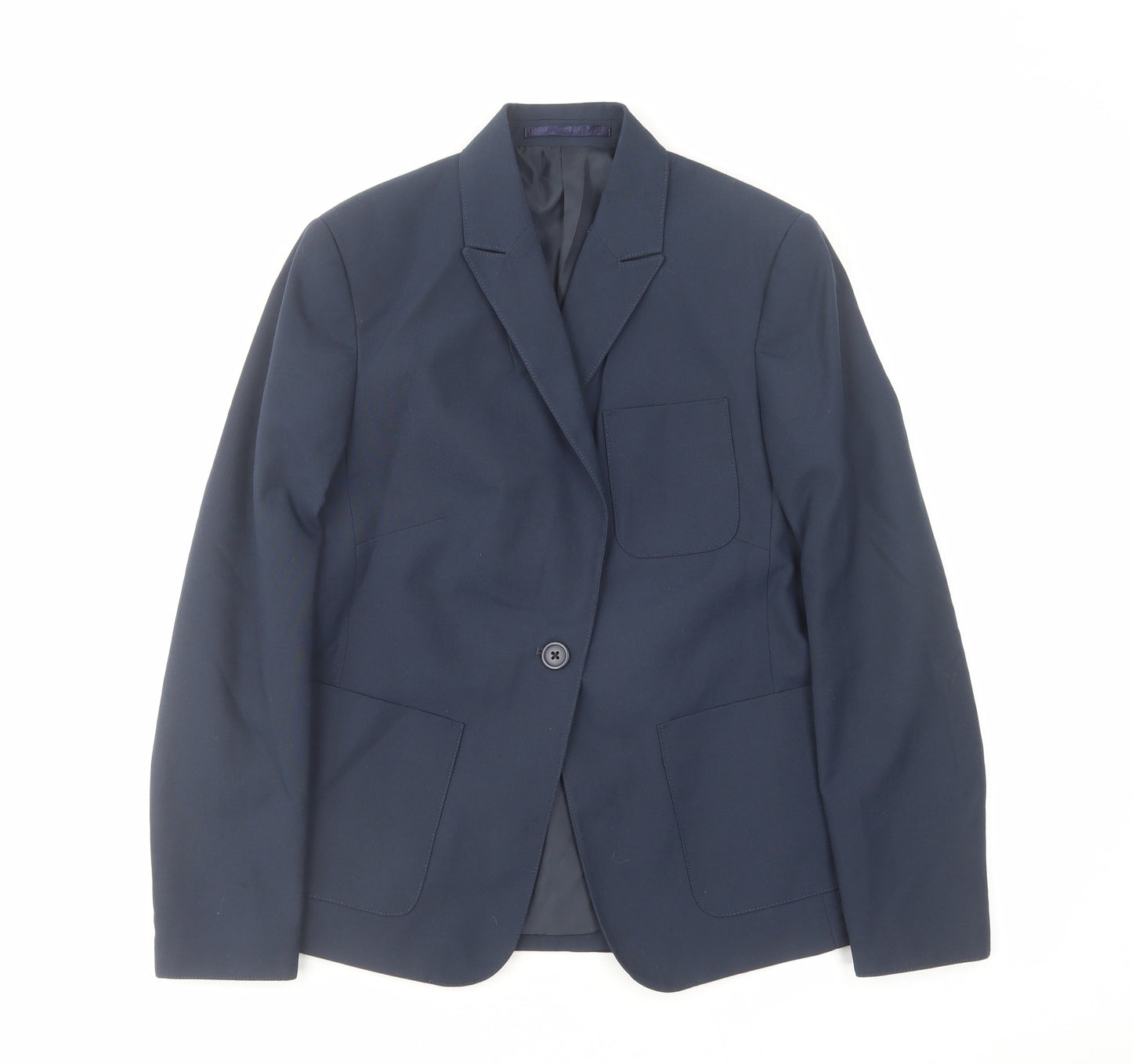 Marks and Spencer Boys Blue Basic Jacket Blazer Size 11-12 Years Button