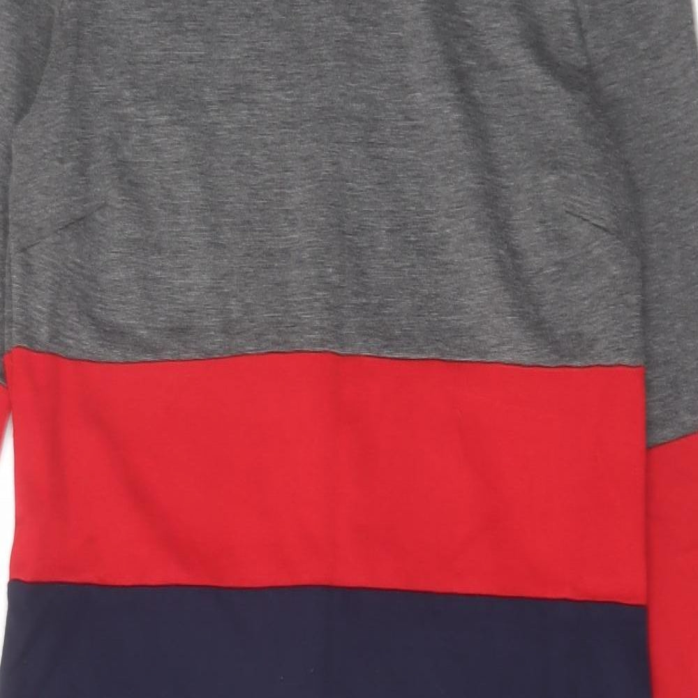 Hobbs Womens Multicoloured Colourblock Polyester Jumper Dress Size 14 Boat Neck Zip